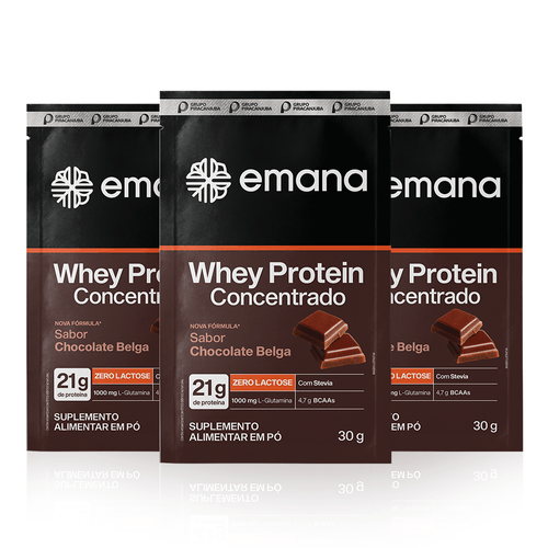 Sache Whey Protein 30g Chocolate Belga - 3 unidades