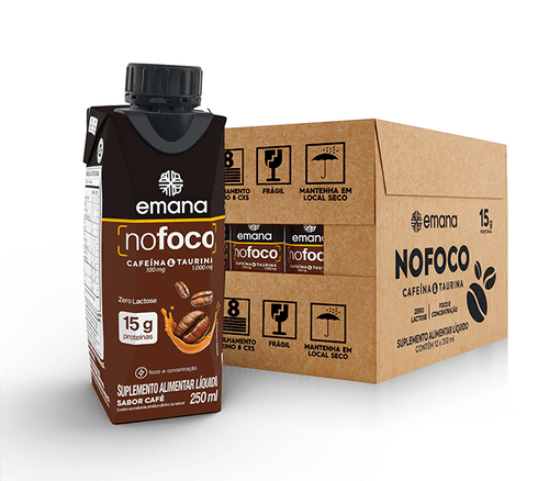 Bebida Protein NoFoco 15g Sabor Café 250ml - 12 Unidades