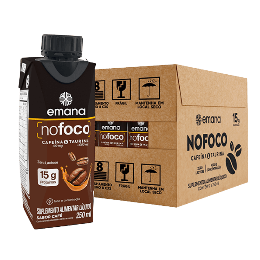 Bebida Protein NoFoco 15g Sabor Café 250ml - 12 Unidades